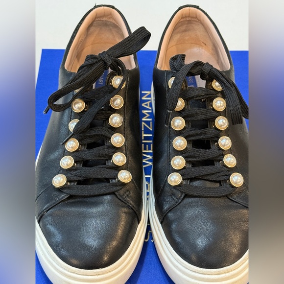 Stuart Weitzman Excelsa Sneakers in black leather size 7 - Picture 4 of 10